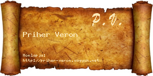 Priher Veron névjegykártya